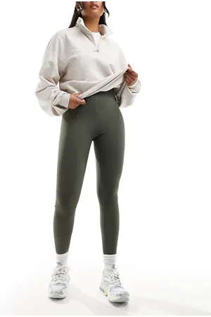 In The Style High waisted ribbed leggings in khaki
