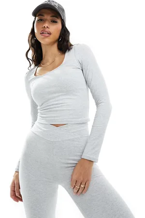 In The Style X Perrie Sian premium jersey long sleeve square neck top co-ord in