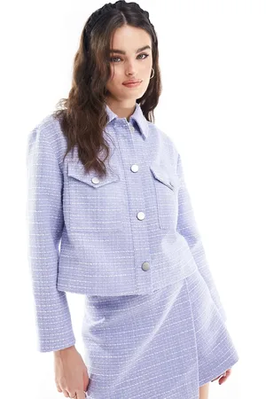 French Connection Effie boucle jacket in light co-ord