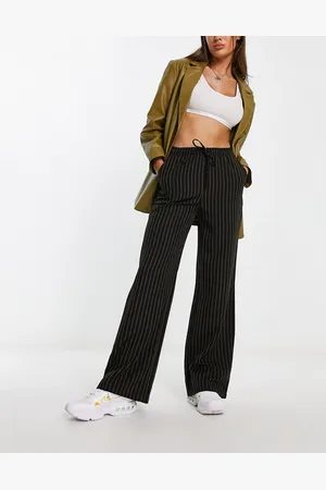 Reclaimed Pull on trouser in pinstripe