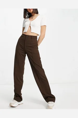 Pull&Bear High waisted tailored straight leg trouser in