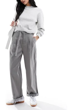 ASOS Tapered trousers with buckle detail in