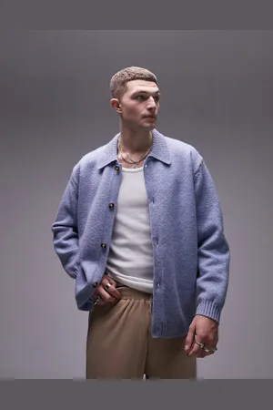 Topman Knitted button through cardigan in