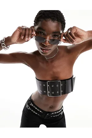 The Kript Strapless tube bralet with oversized buckle in