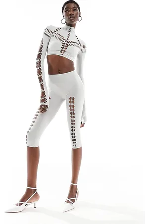 The Kript Seamless cut out capri leggings in ash co-ord