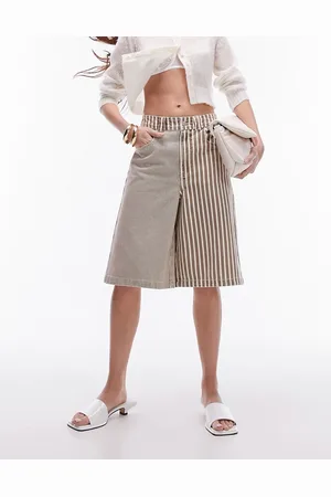 Topshop Patchwork stripe long short in