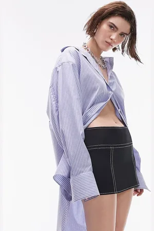 Topshop Micro mini skirt with top stitching in