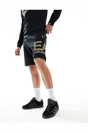 EA7 Armani large side neon logo sweat shorts in co-ord