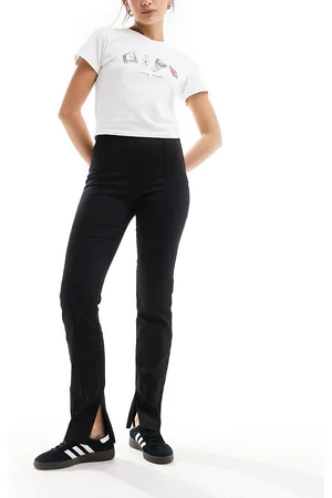 Monki Tailored cigarette trousers with split hem in