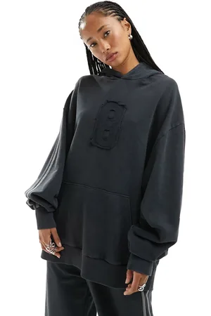 COLLUSION Washed hoodie with front applique in grey