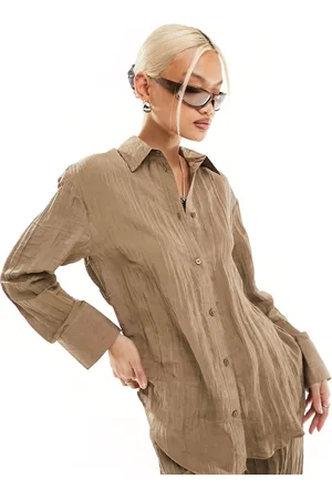 ONLY Textured shirt co-ord in light