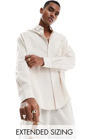 ASOS 90s oversized linen shirt in ecru
