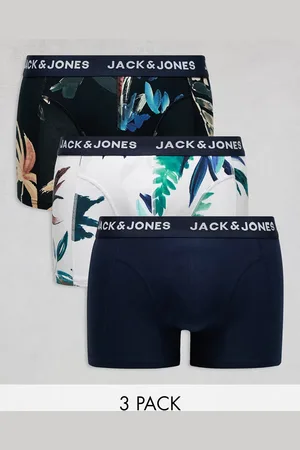 JACK & JONES 3 pack trunks with floral print in white