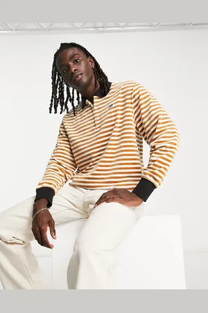 PUMA Downtown velour polo in tan stripe - TAN - TAN