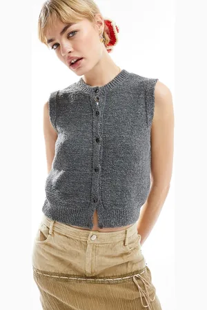 Reclaimed Knitted textured boucle waistcoat in