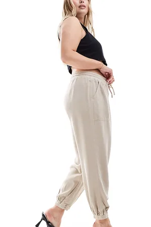 River Island Jersey cuffed trouser in beige