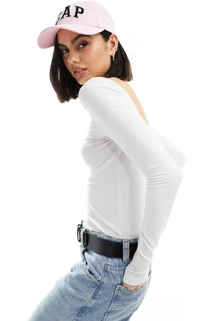 ASOS Scoop back long sleeve top in