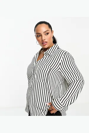 River Island Stripe satin shirt in