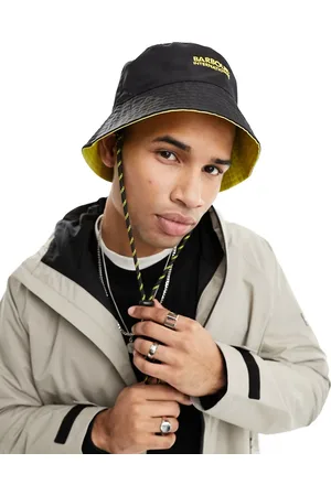 Barbour Unisex reversible bucket hat in black/yellow