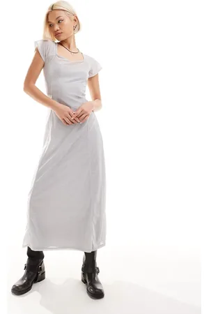 Reclaimed Midi festival dress in mesh