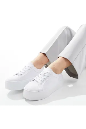 ASOS Wide Fit Divide lace up flatform trainer in
