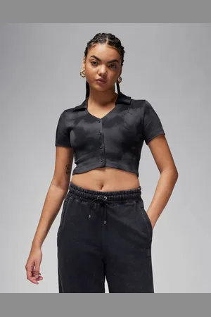 Jordan Collared knit top in smoke