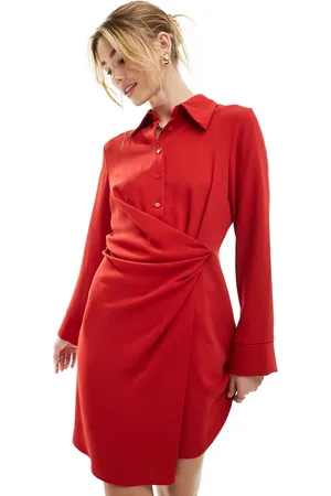 MANGO Tie waist midi dress in