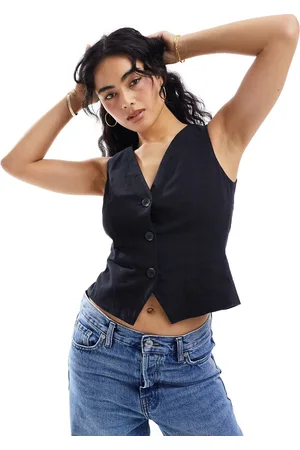 Stradivarius Open back detail waistcoat in
