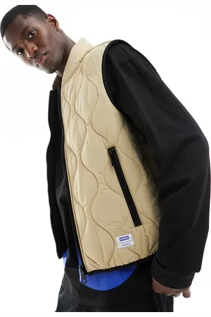 Hugo Blue Quilted gilet in beige