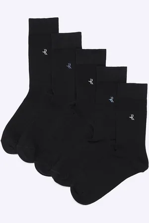 River Island 5 pack mix embroidered socks in