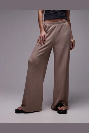 Topshop Casual plisse trouser in washed rose