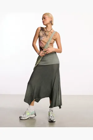 COLLUSION Oil wash midi skirt multi-wear dress in
