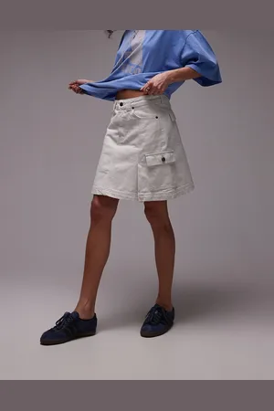 Topshop Denim cargo skirt in dirty