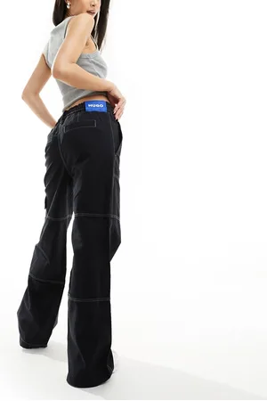 Hugo Blue Wide leg utility trousers in