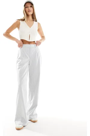 Object Wide leg trousers in stripe