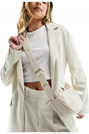 ASOS Faux leather sling crossbody bag in stone