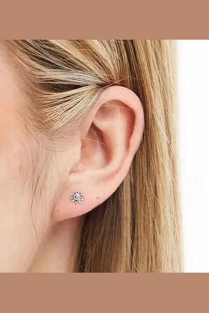 Kingsley Ryan Sterling happy flower stud earrings in