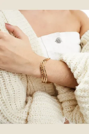 Accessorize Layered wavey bangle in