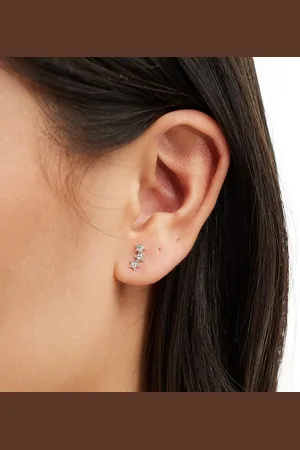 Kingsley Ryan Sterling gem set star ear crawler in
