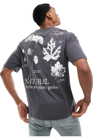 ADPT. Oversized t-shirt with natural plants backprint in