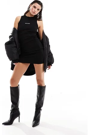 Sixth June Branded ribbed vest mini dress in