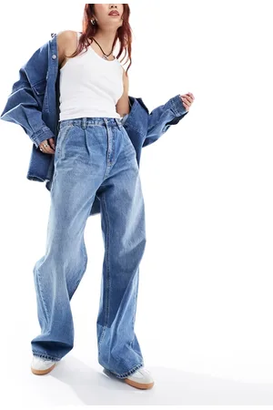 Stradivarius Wide leg jean in medium wash