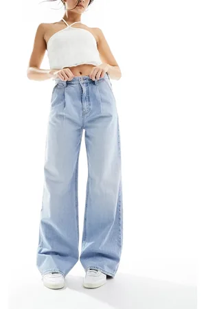 Stradivarius Wide leg jean in light wash