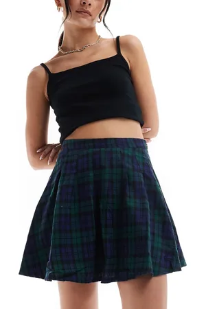 Daisy Street Pleated mini skirt in retro check