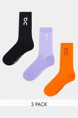 On Running ON 3 pack logo socks in comet flame and black