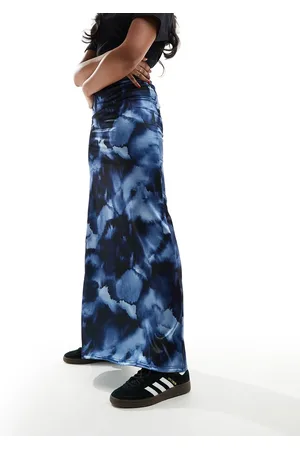 ASOS Satin twill maxi skirt in floral