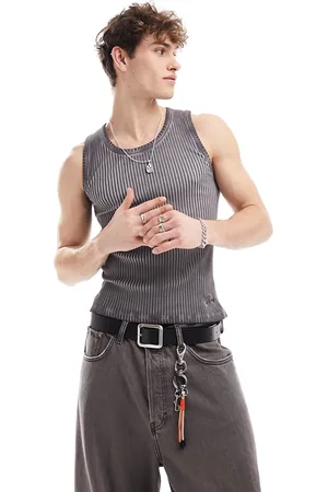 Reclaimed Acid wash vest in charcoal