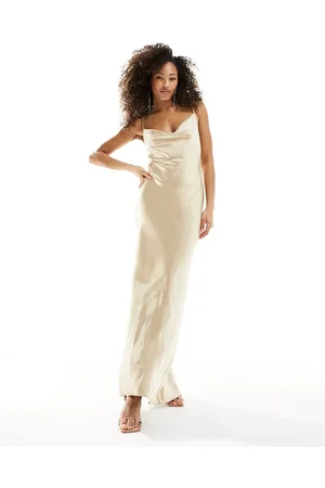 Pretty Lavish Bridesmaid Keisha satin cowl neck maxi dress in matte
