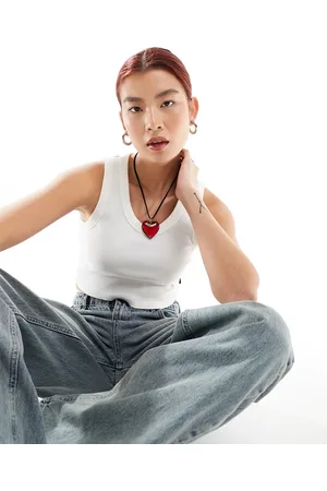 Vans Drew rib tank top in off