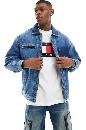 Tommy Hilfiger Aiden oversized zip denim jacket in mid wash